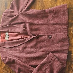 Vintage Union Made Burgundy Wool Tweed Blazer PTP 18.5"